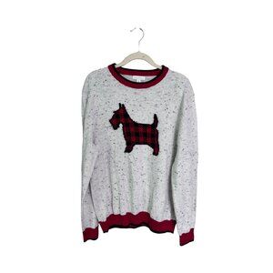 Charter club scotty dog animal‎ sweater knit plaid mens size M